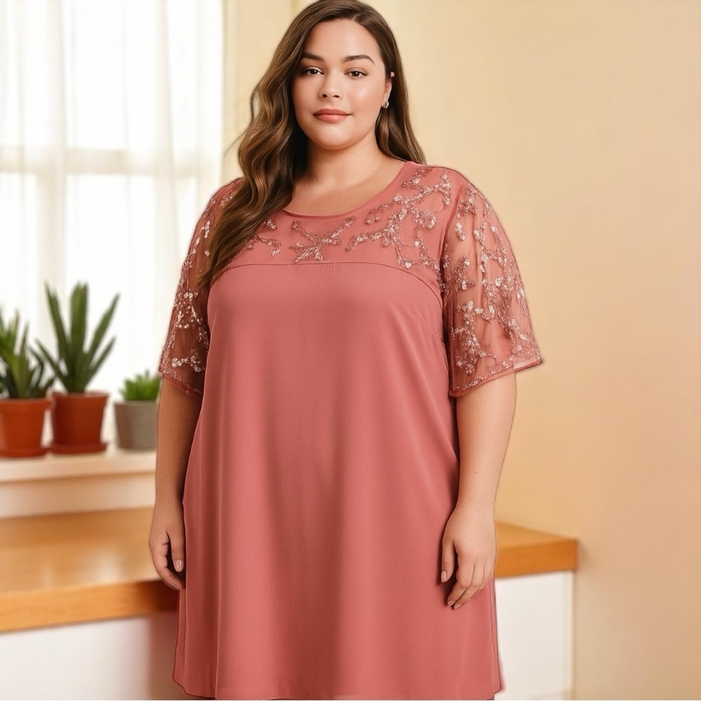 Lovedrobe Luxe Dusty Rose Beaded Dress Size 26 New